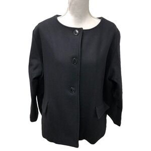 Meg Wool Blazer Jacket Womens Large Black Minimalist Scandinavian Business